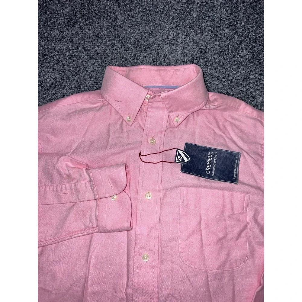 Cremieux Classics Men's Pink Cotton Button-Up‎ Shirt Long Sleeve Size S
